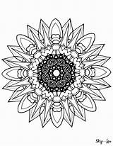 Mandalas Blumen Skiptomylou Frutto Fiore Passione Feld Einem Druckbare Muttertag Disegni Stress sketch template