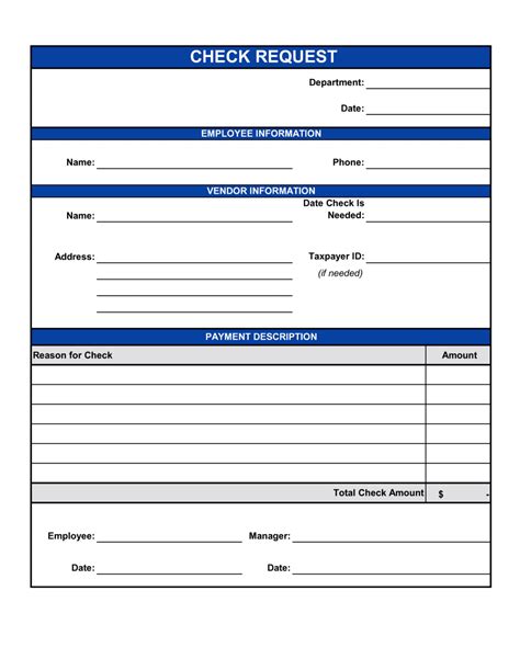 check request form template  business   box