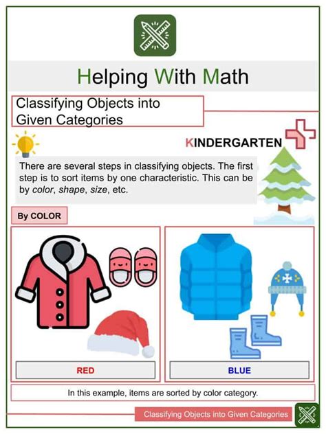 Classifying Objects Into Given Categories Kindergarten Math Worksheets