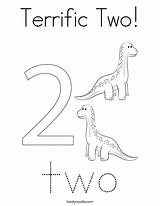 Coloring Two Terrific Number Pages Print Preschool Worksheets Twistynoodle Ll sketch template
