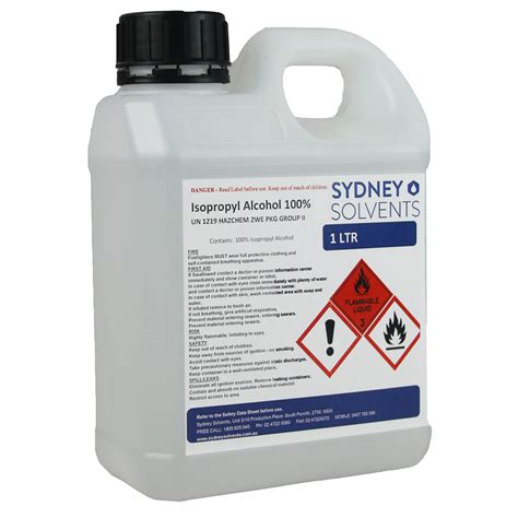 isopropyl alcohol ipa isopropanol   litre sydney solvents