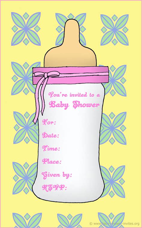 printable baby bottle baby shower invitation template beeshower