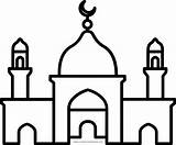 Mosque Drawing Cordoba Moschea Colorare sketch template