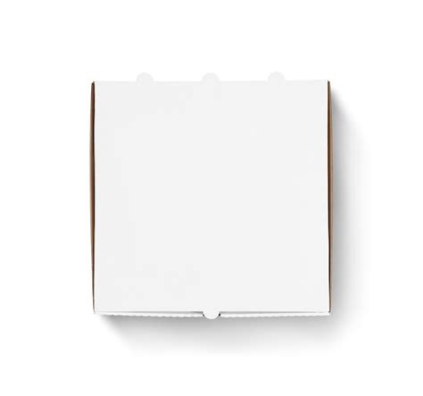 premium photo blank pizza box design mock  top view isolated