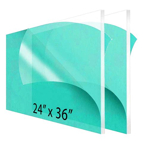 2 Pack 24 X 36” Clear Acrylic Sheet Plexiglass 1 8” Thick Use For