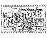 Louisiana Coloring Printables Pages State Stamp Usa States Color Sheets Printable Cajun Kids Print La Theme Virginia Projects Culture History sketch template