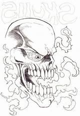 Flaming Skull Drawing Skulls Getdrawings sketch template