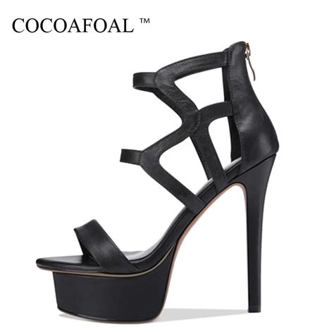 cocoafoal women fringe high heels gladiator sandals genuine leather