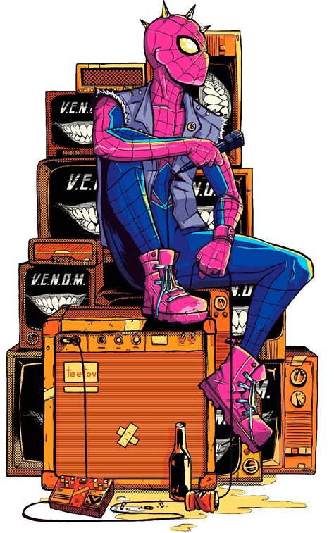 Spider Punk From Spider Verse 2 Иллюстрации комиксов марвел