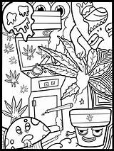 Stoner Trippy Dementia Marijuana 1860 Stuff sketch template