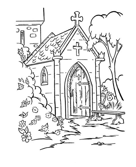 coloring page   church  svg cut file