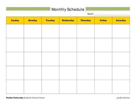 monthly schedule templates  allbusinesstemplatescom