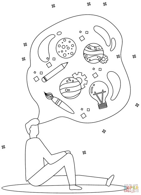 imagination infographics coloring page  printable coloring pages