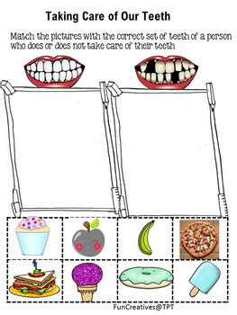 healthy teeth cut  paste  fun creatives teachers pay teachers