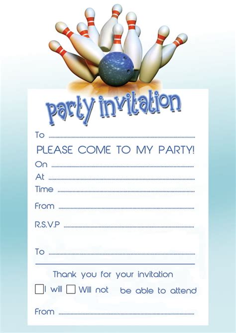 bowling birthday party invitations ideas bagvania  printable