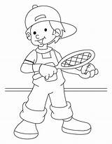 Tennis Coloring Playing Lawn Player Boy Pages Drawing Kids Printable Getdrawings sketch template