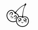 Coloring Kawaii Pages Cherries Cherry Colorear Two Para Dibujos Coloring4free Cute Imprimir Fruit Faciles Food Dibujar Coloringcrew Amor Google Dibujod sketch template