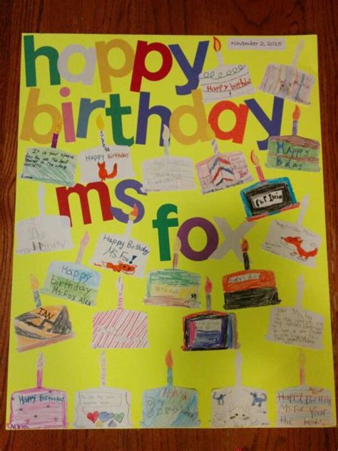 teacher birthday card  student artworknotes teacher birthday