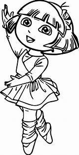 Coloring Dora Pages Ballerina Dance Wecoloringpage sketch template