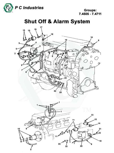 shut  alarm system series inline  detroit diesel engines catalog page