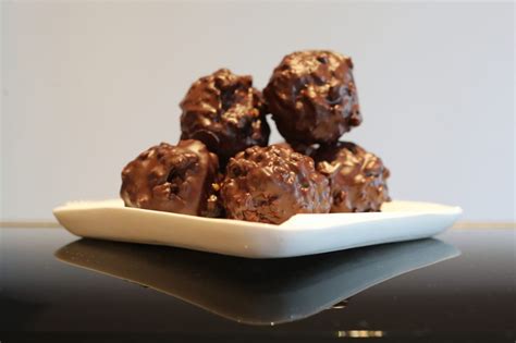 chocolate rochers with coconut and caramel