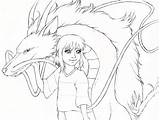 Spirited Haku Chihiro Castello sketch template