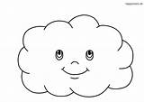 Wolke Gesicht Wolken Ausmalbilder Cloudy Malvorlage Flauschige Regen sketch template