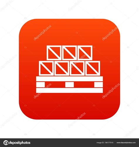 boxes goods icon digital red stock vector  ylivdesign