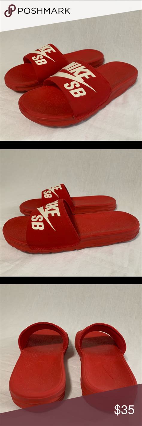 Nike Sb Red Benassi Solarsoft Sandals Slides Nike Sb Red New Nike