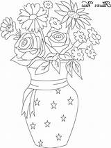 Vases Bouquet sketch template