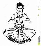 Dances Isolado Indiano Hindu sketch template