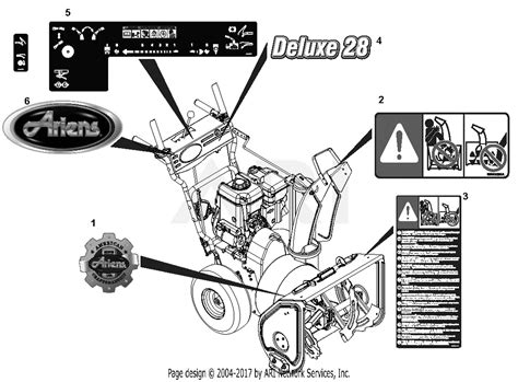 ariens    deluxe  parts diagram  decals