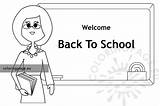 School Back Blackboard Teacher sketch template