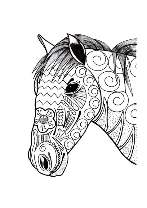 coloring page horse head  file  diy  shirt mug decoration
