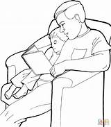 Colorare Disegni Figlio Vater Hijo Leyendo Hugging Papà Immagini Ausmalbilder sketch template