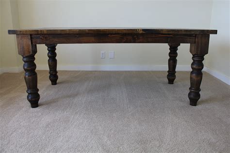 baluster turned leg dining table  wood hand crafted