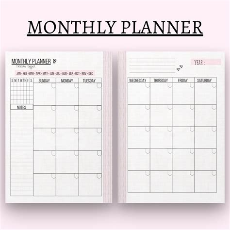 daily weekly monthly planner printable  printable worksheet