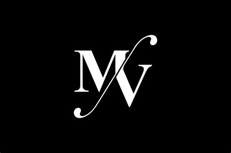 mv monogram logo design  vectorseller thehungryjpegcom