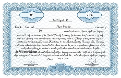 stock certificate templates