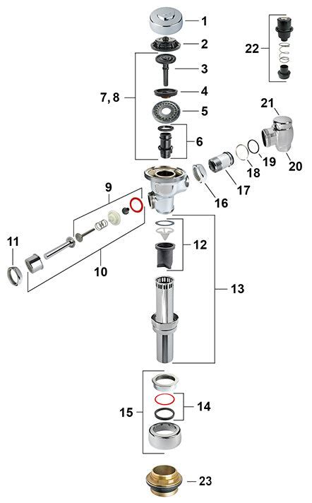 sloan toilet flush valve diagram