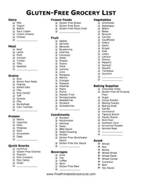 viral  printable grocery list  gluten foods