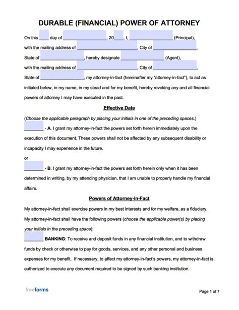 power attorney forms printable printable templates