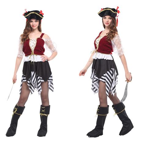 万圣节成人海盗服装女 化妆舞会加勒比海盗船长服饰 海盗套装衣服 阿里巴巴