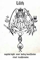 Lilith Occult Coloring Magick Pagan Goddesses Baphomet Demonology Archetypes Sigil Viking Symbole Inanna Witchcraft Sigils Deusa Demoni Alieni Consapevolezza Designlooter sketch template