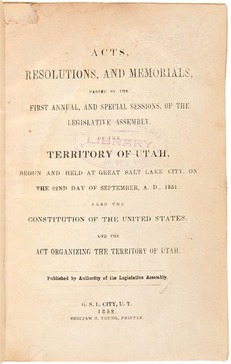 extensive run  utah territorial laws   incorporation   territory