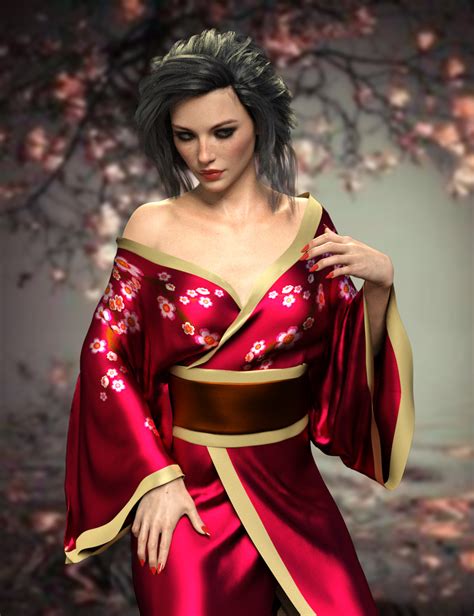 dforce x fashion sexy kimono for genesis 8 female s daz 3d