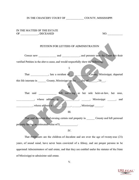 mississippi petition  letters  administration letter  administration sample  legal