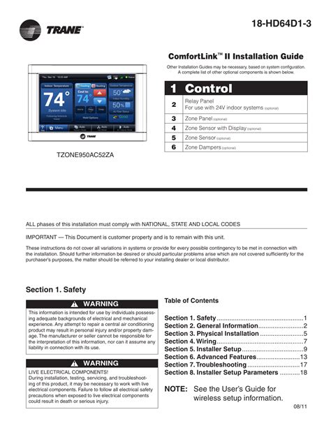 trane weathertron xt thermostat manual