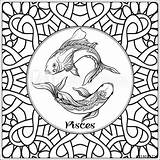 Pisces Pattern sketch template