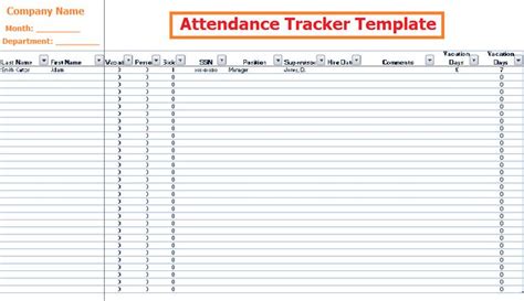 attendance tracker template templates word template attendance tracker